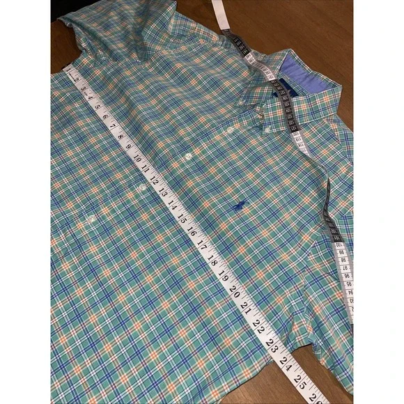 Ralph Lauren 100% Cotton Stretch Shirt Men L Colorful Plaid Long Sleeve Preppy - Picture 4 of 7